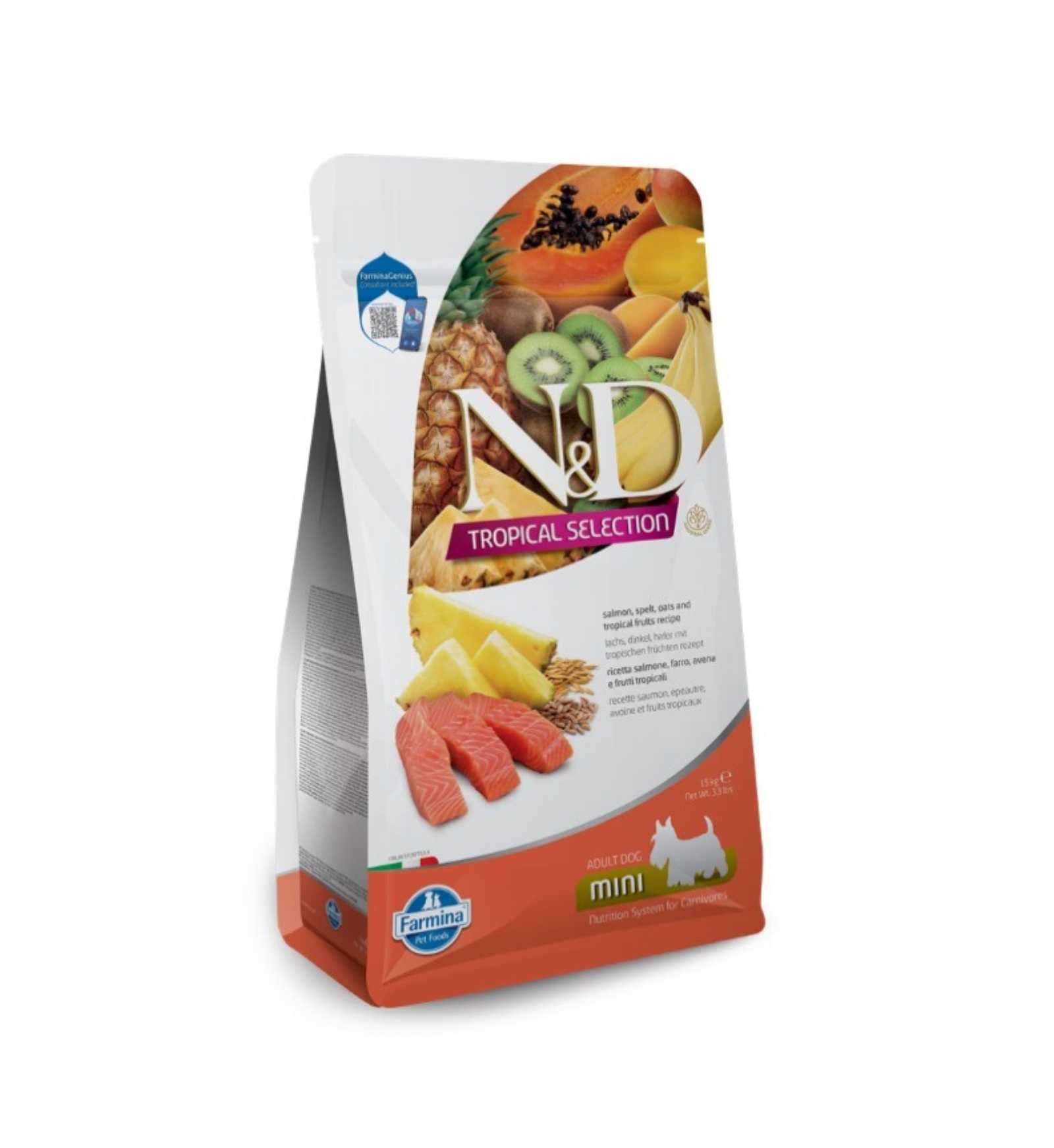 FARMINA N&D TROPICAL SELECTION CANE ADULT MINI SALMONE  DA 1,5 KG