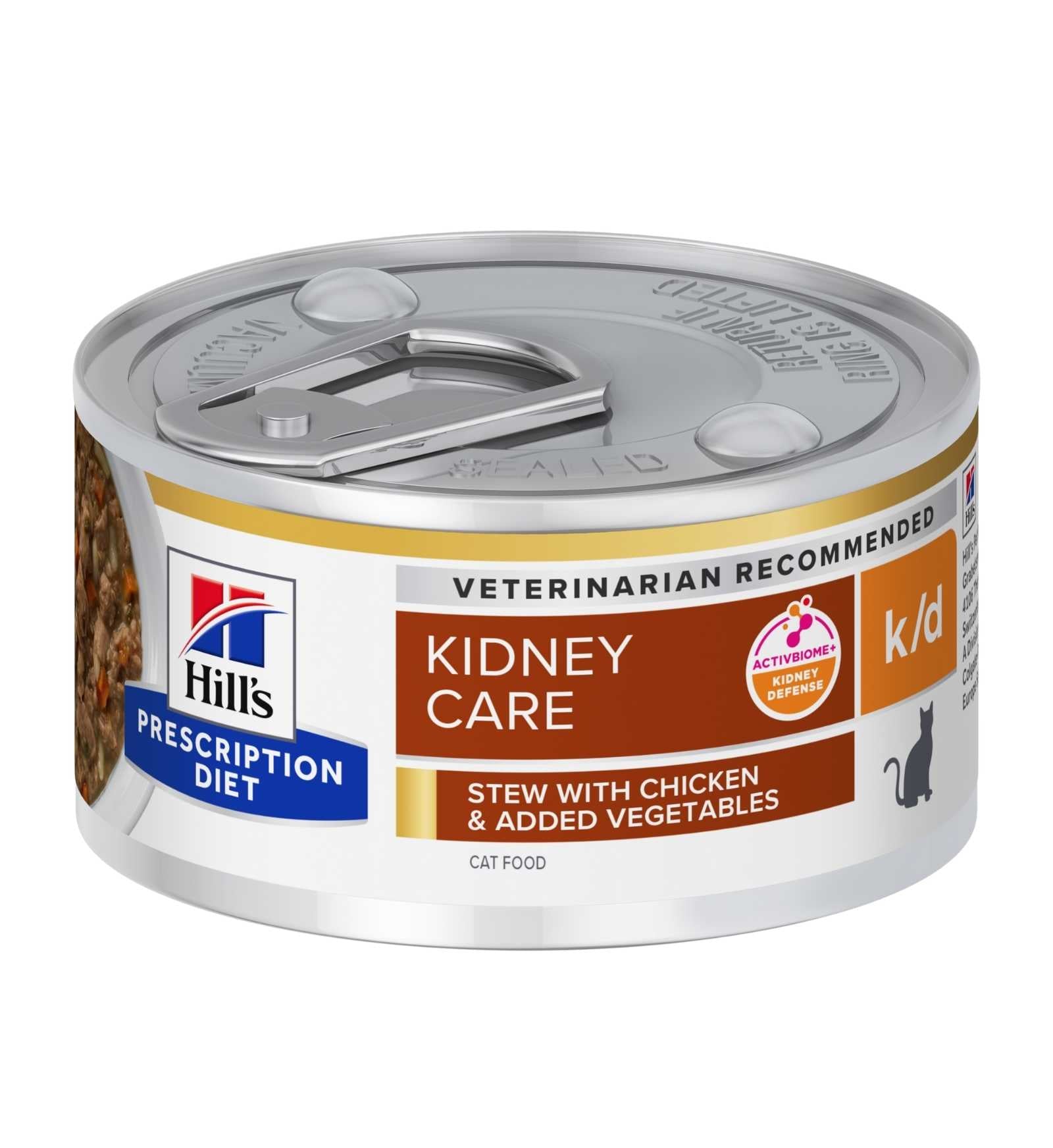 HILL'S PRESCRIPTION DIET GATTO K/D CON SPEZZATINO DI POLLO E VERDURE DA 82 GR IN LATTINA