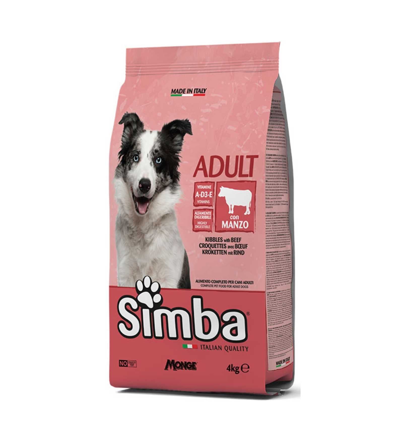 MONGE CANE SIMBA AL MANZO DA 20 KG