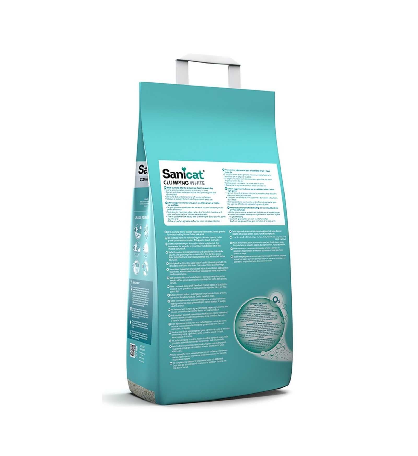 SANICAT LETTIERA GATTO CLUMPING WHITE COTTON DA 10 LITRI