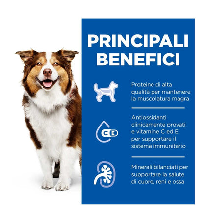 HILL'S SCIENCE PLAN CANE MATURE ADULT 7+ AL MANZO DA 370 GR IN LATTINA