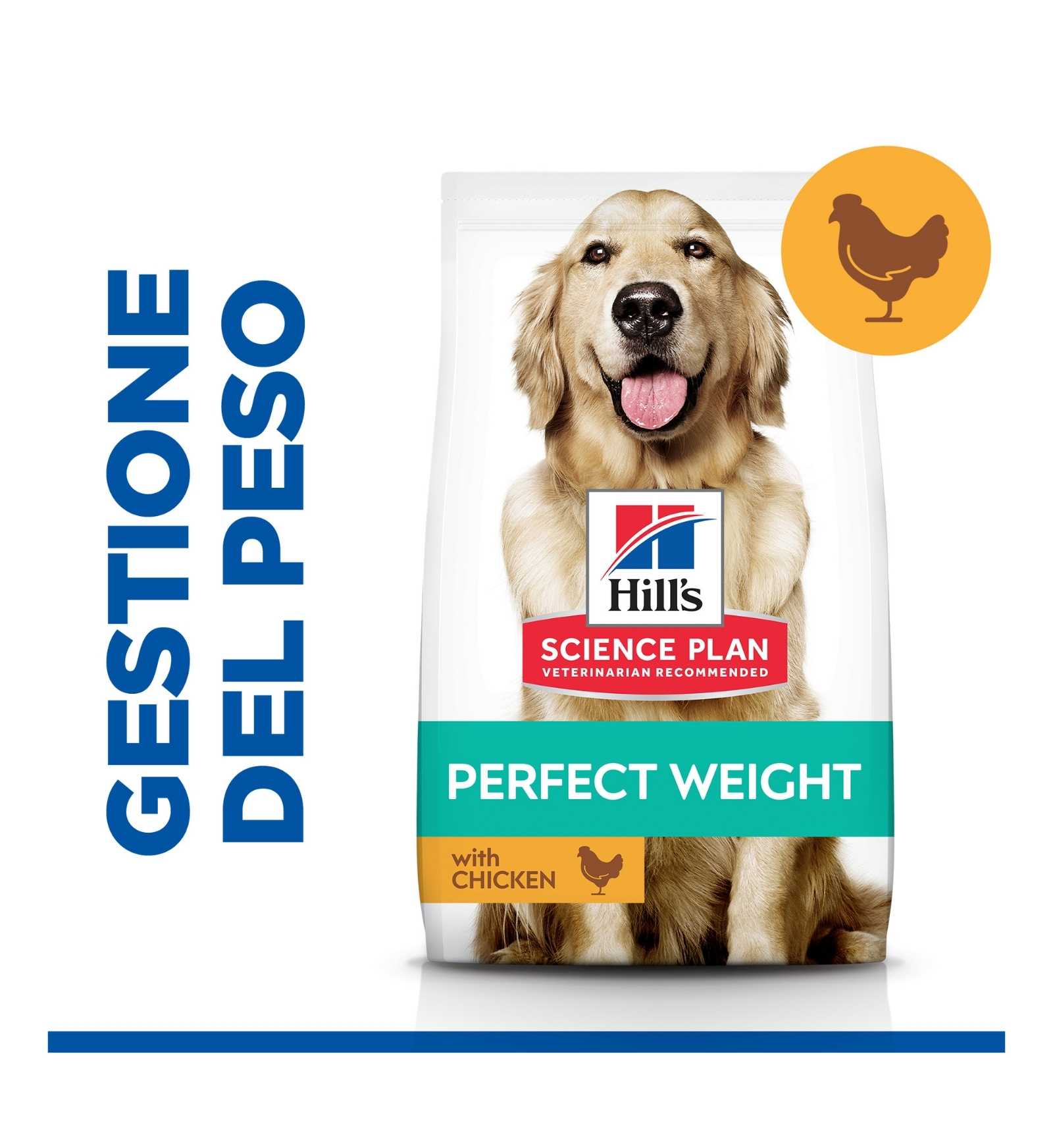 HILL'S SCIENCE PLAN CANE LARGE PERFECT WEIGHT  AL POLLO DA 12 KG