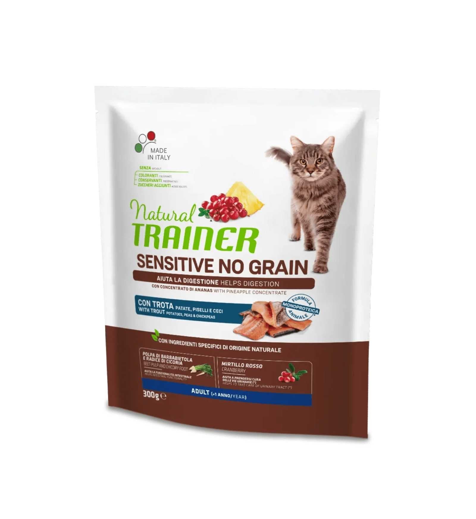 TRAINER GATTO NATURAL ADULT SENSITIVE TROTA NO GRAIN