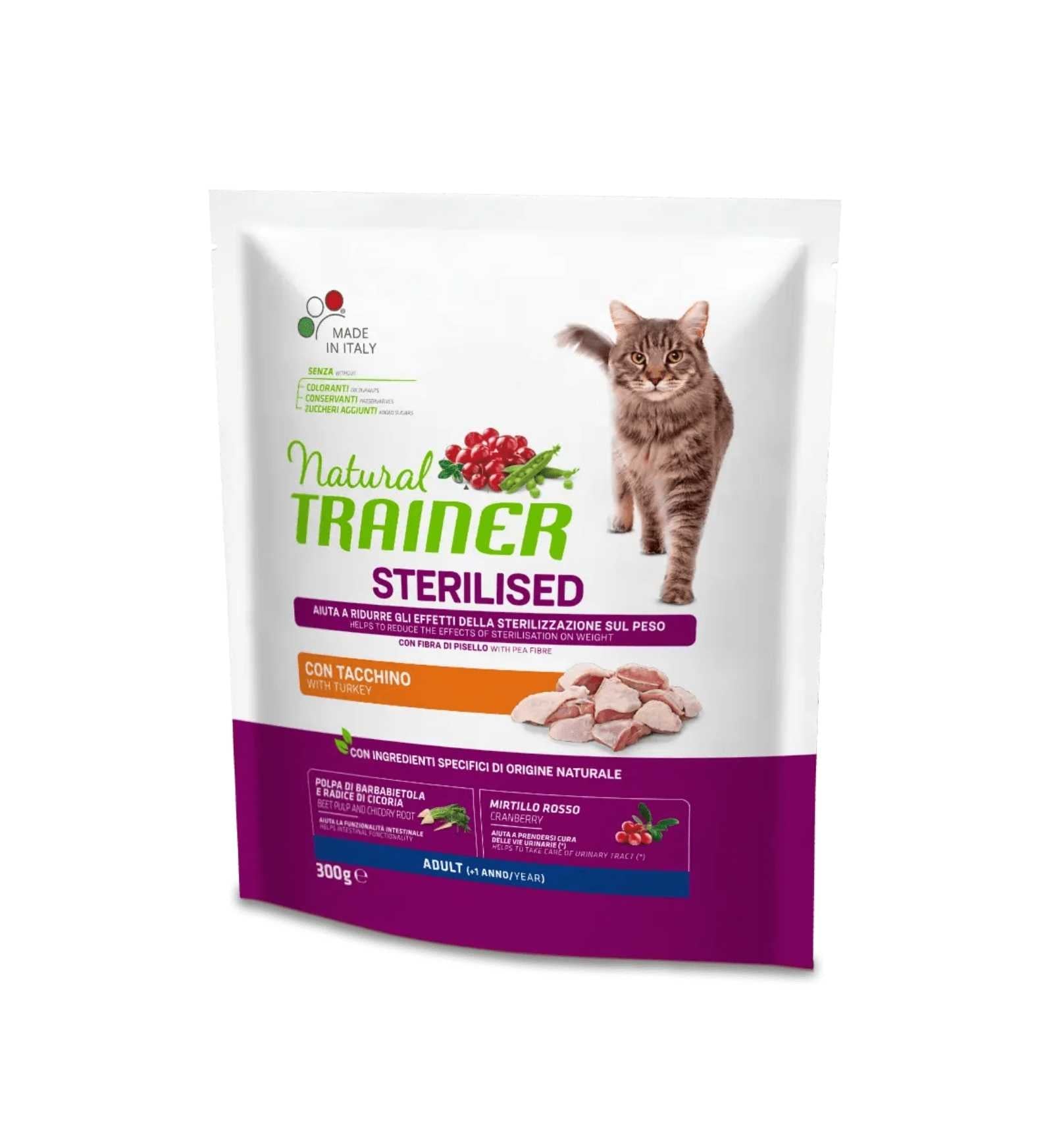 TRAINER GATTO NATURAL ADULT STERILIZZATO CON TACCHINO E FIBRA DI PISELLO