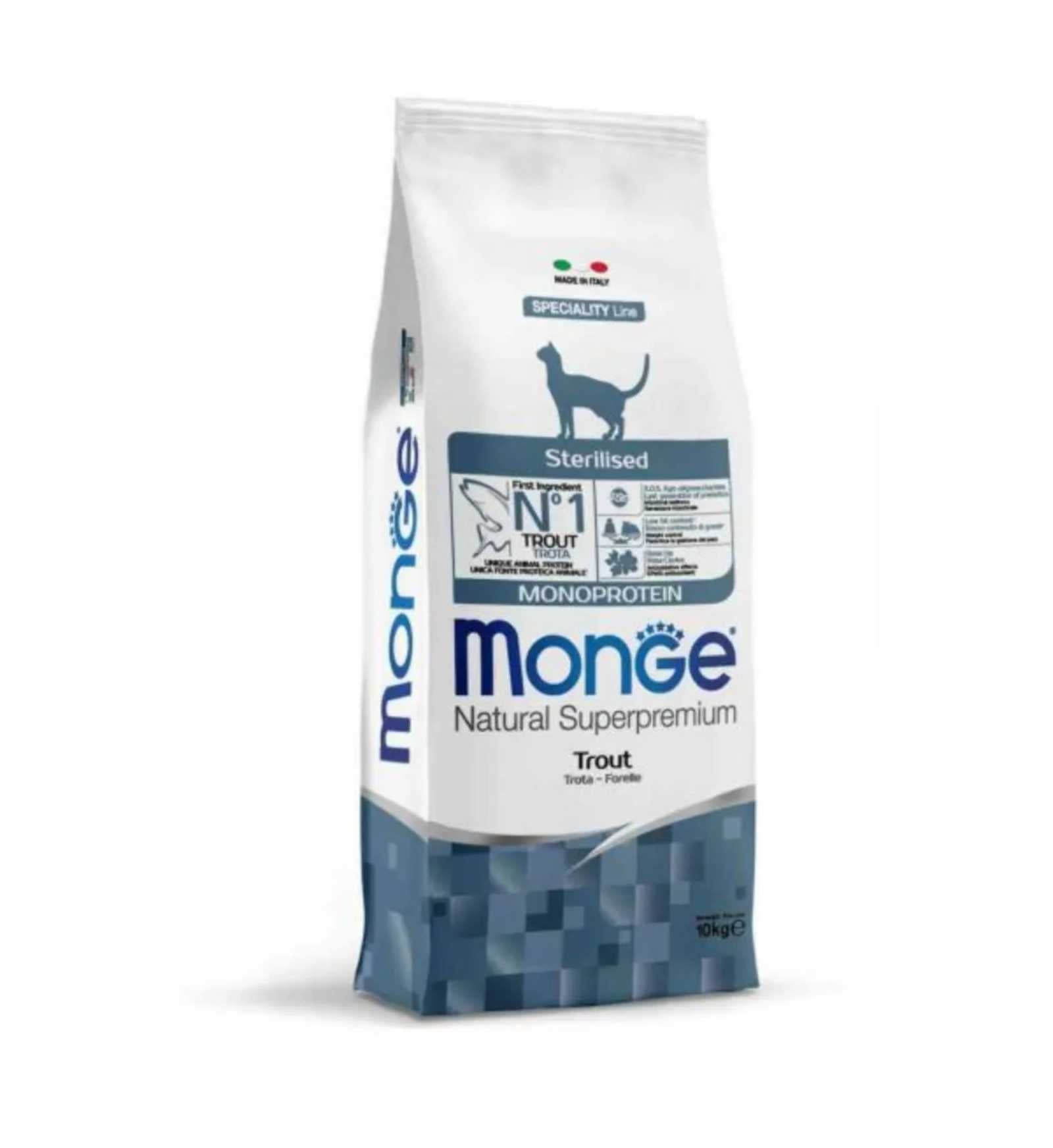 MONGE SUPERPREMIUM GATTO STERILISED MONOPROTEICO ALLA TROTA