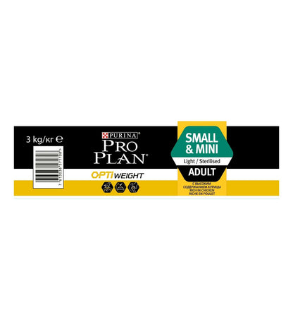 PURINA PRO PLAN CANE ADULT MINI STERILIZZATO LIGHT AL POLLO DA 3 KG