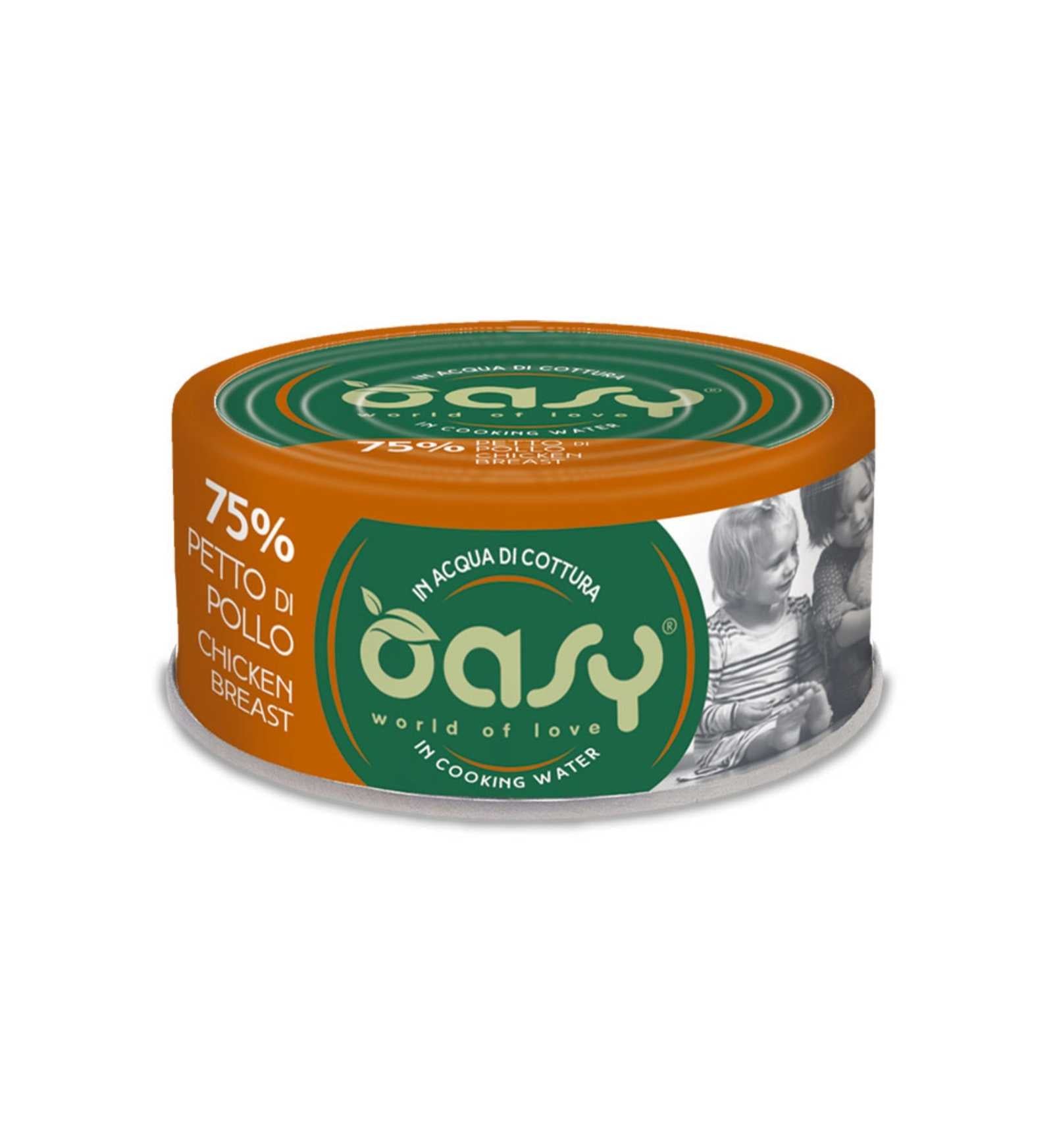 OASY GATTO PETTO DI POLLO DA 70 GR IN LATTINA