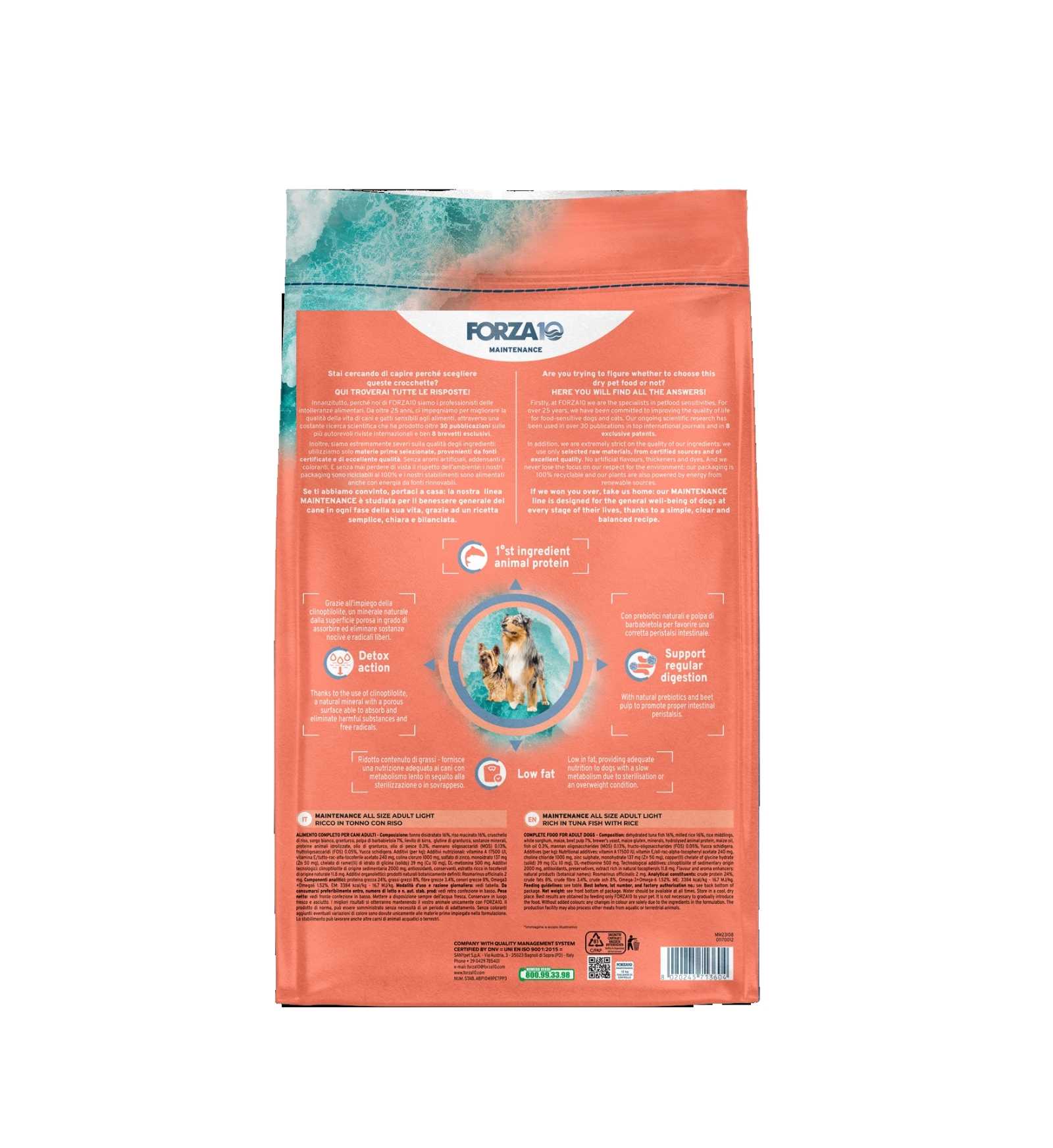 FORZA10 CANE ADULT ALL BREEDS MAINTENANCE LIGHT AL TONNO E RISO DA 12 KG