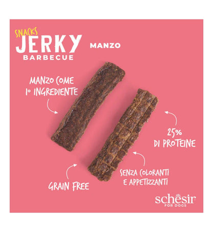 SCHESIR CANE SNACK JERKY BARBECUE AL MANZO DA 145 GR