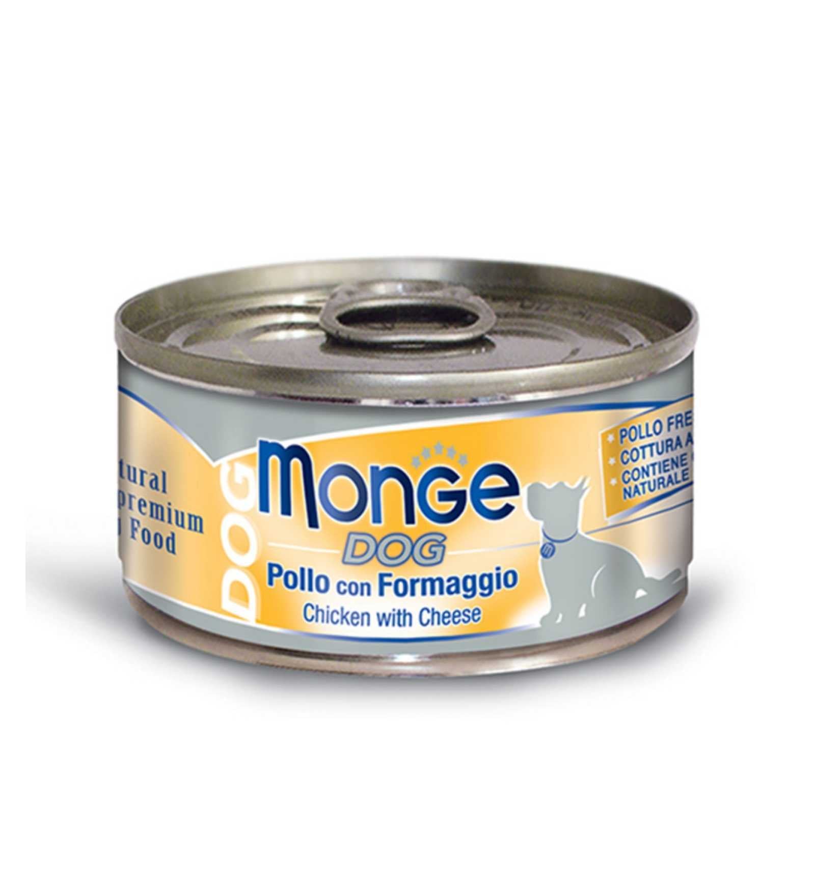 MONGE CANE NATURAL CON POLLO E FORMAGGIO DA 95 GR IN LATTINA