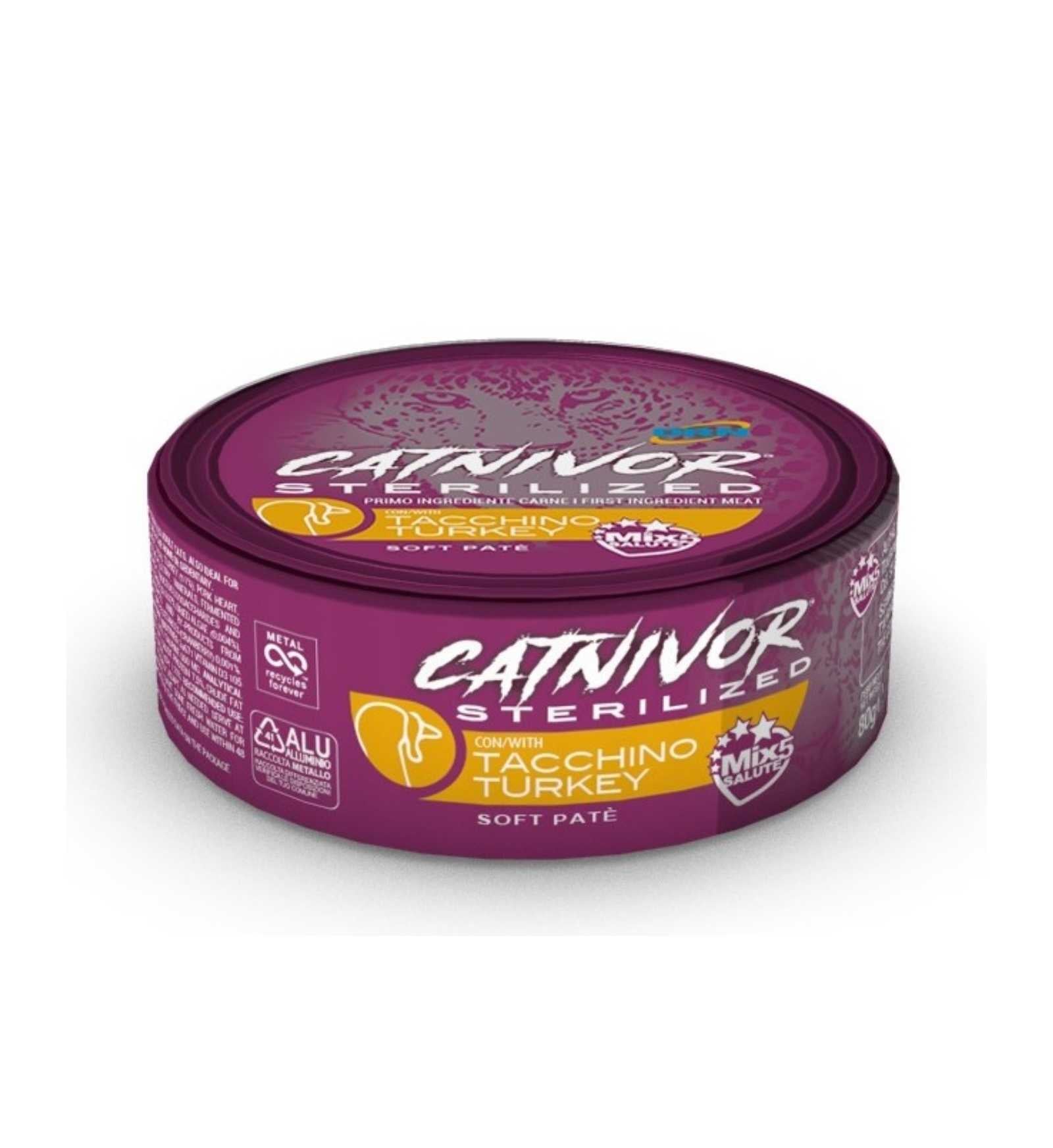 DRN GATTO CATNIVOR MORBIDO PATE' STERILIZZATO CON TACCHINO DA 80 GR