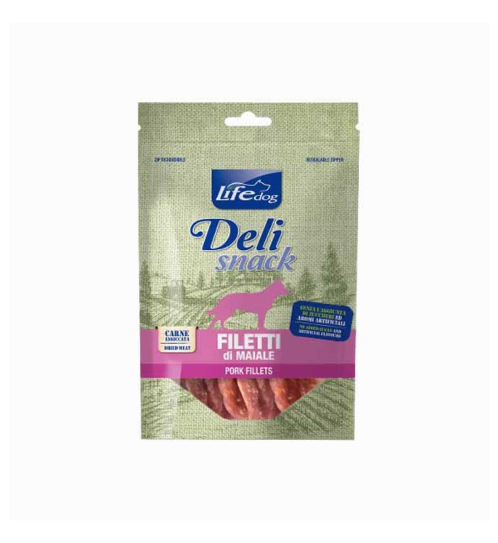 LIFEPETCARE CANE SNACK FILETTI ESSICCATI AL MAIALE DA 80 GR