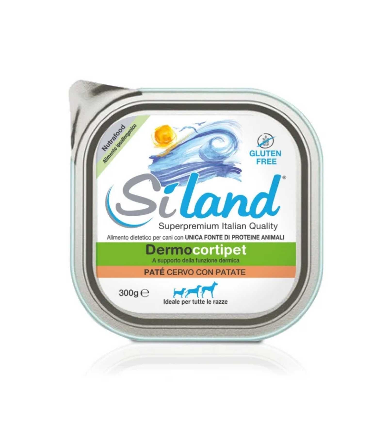 AURORA BIOFARMA SILAND CANE DIET DERMOCORTIPET PATE' CERVO CON PATATE DA 300 GR IN VASCHETTA