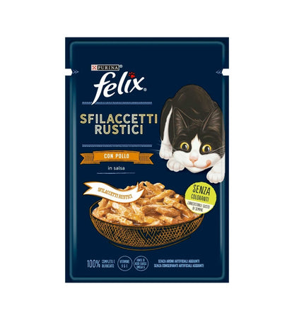 PURINA GATTO FELIX SFILACCETTI RUSTICI IN SALSA CON POLLO DA 80 GR IN BUSTINA
