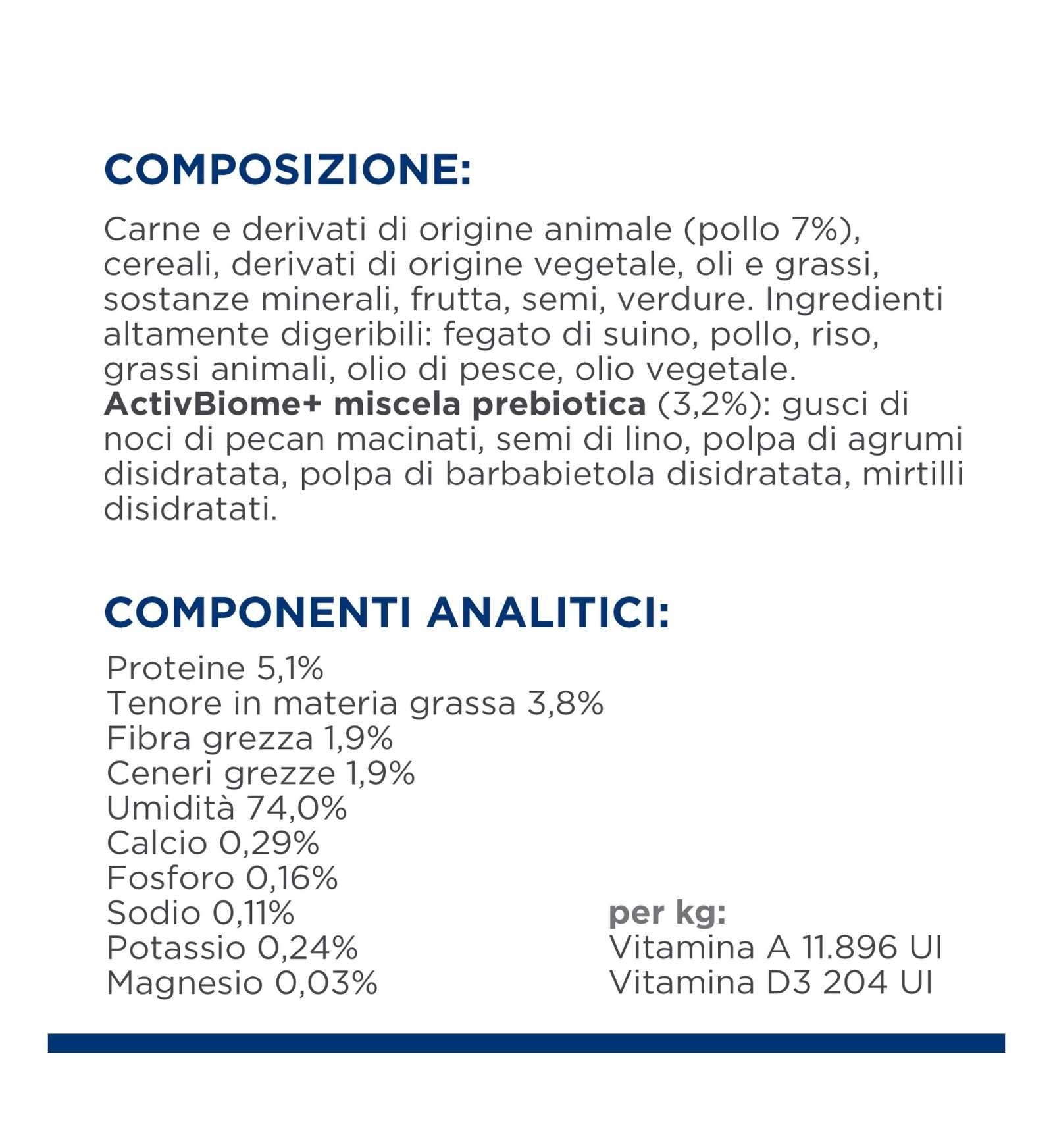 HILL'S  PRESCRIPTION DIET CANE  GASTROINTESTINAL BIOME DIGESTIVE / FIBRE CARE POLLO IN LATTINA