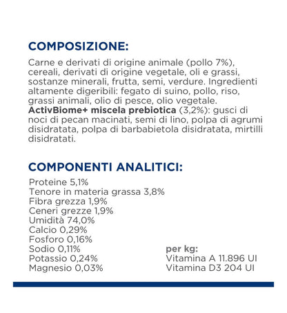 HILL'S  PRESCRIPTION DIET CANE  GASTROINTESTINAL BIOME DIGESTIVE / FIBRE CARE POLLO IN LATTINA