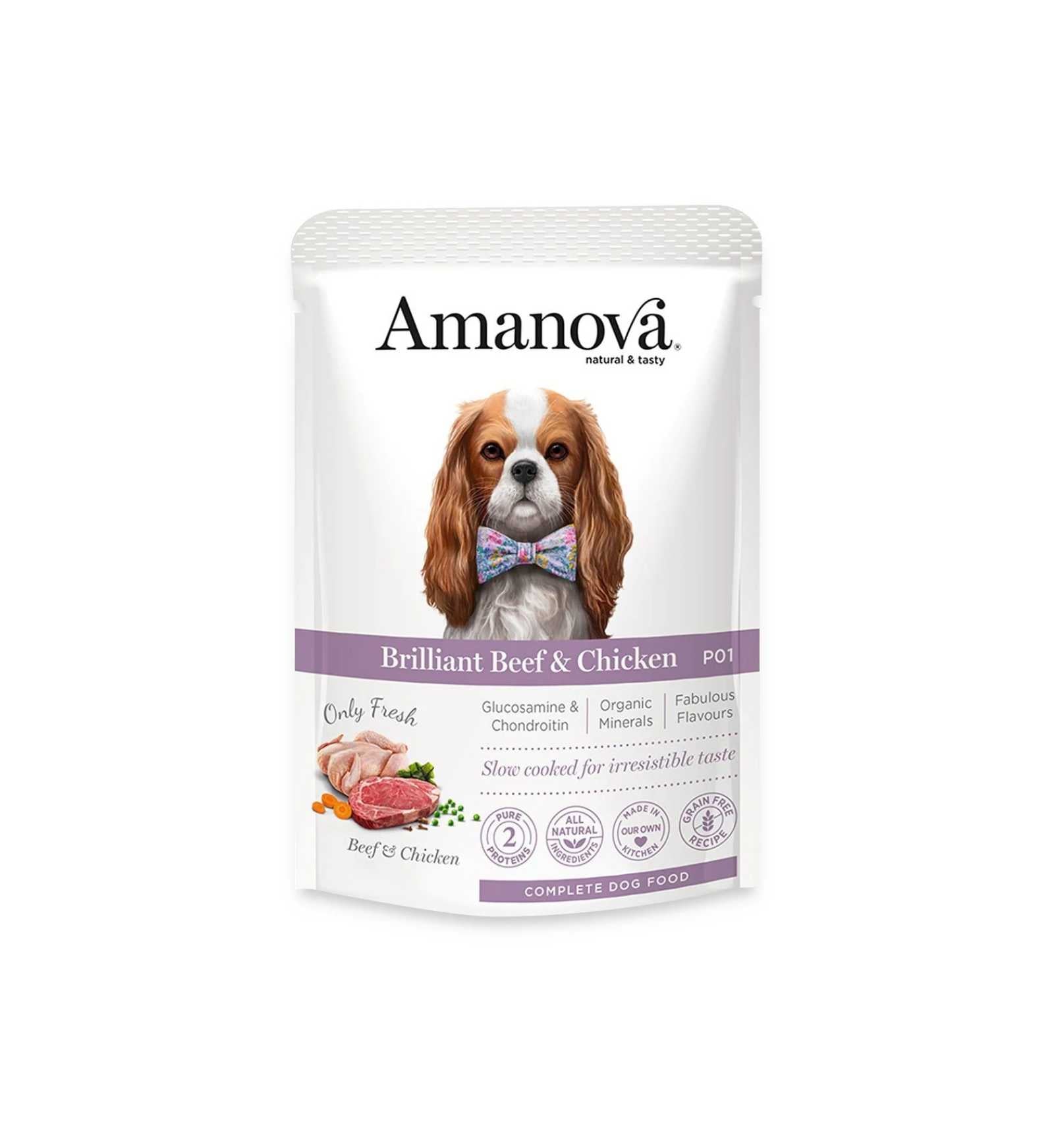 AMANOVA CANE ADULT BRILLIANT MANZO E POLLO P01 DA 100 G IN BUSTA