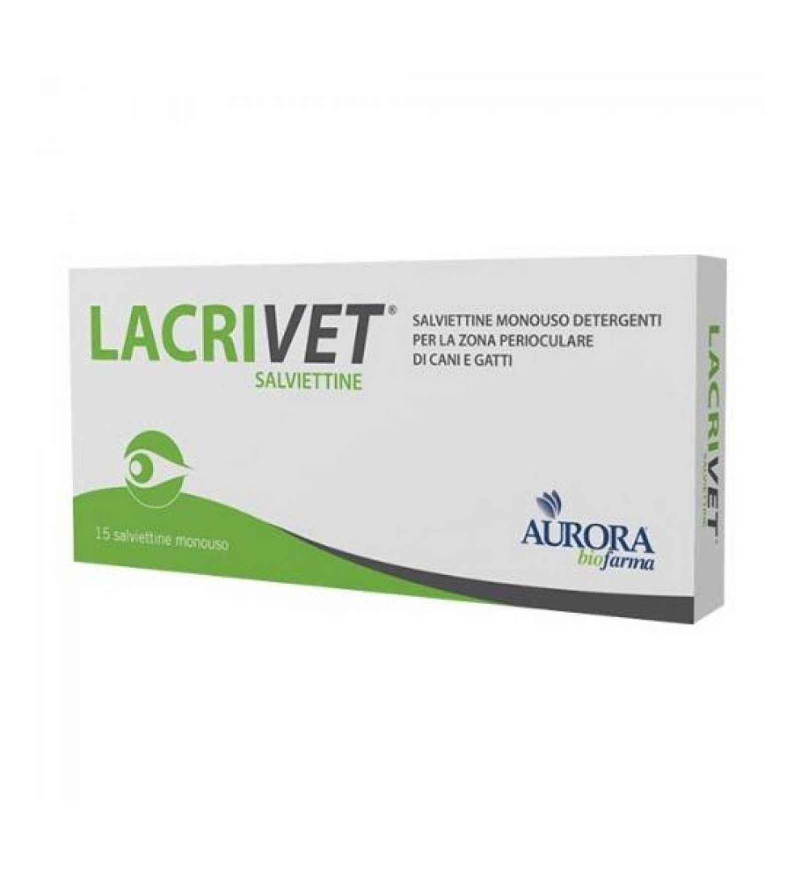 AURORA BIOFARMA CANE E GATTO LACRIVET SALVIETTE MONOUSO 15 PEZZI