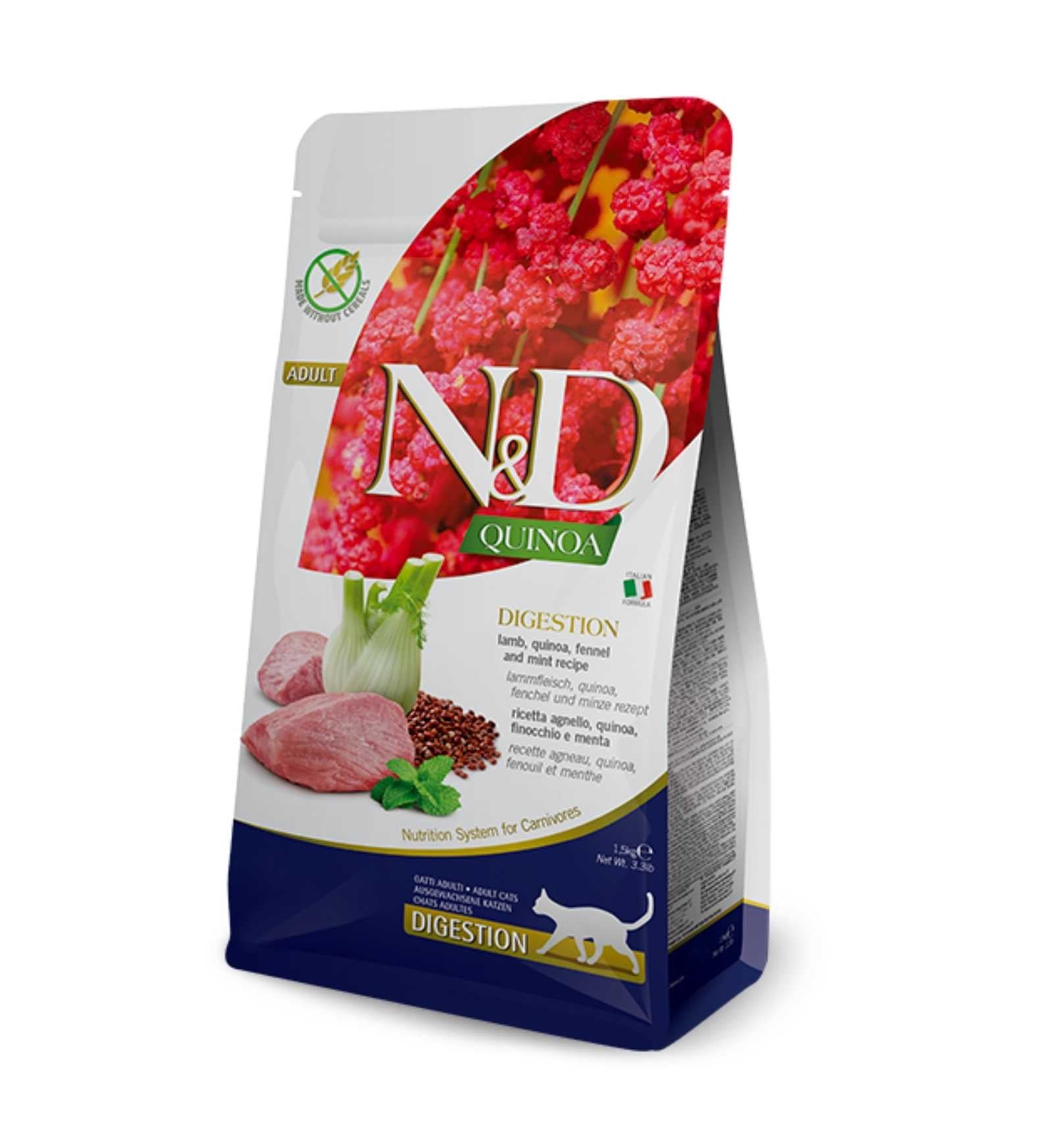 FARMINA N&D QUINOA GATTO DIGESTION ADULT AGNELLO