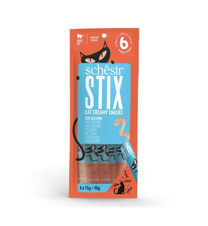 SCHESIR GATTO SNACK STIX MOUSSE SALMONE 15 GR x 6 PEZZI IN BUSTA