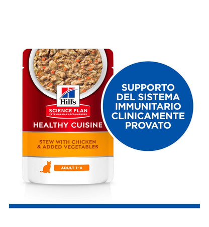 HILL'S SCIENCE PLAN GATTO ADULT HEALTY CUISINE POLLO E VERDURE DA 80 GR IN BUSTA