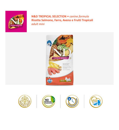 FARMINA N&D TROPICAL SELECTION CANE ADULT MINI SALMONE  DA 1,5 KG