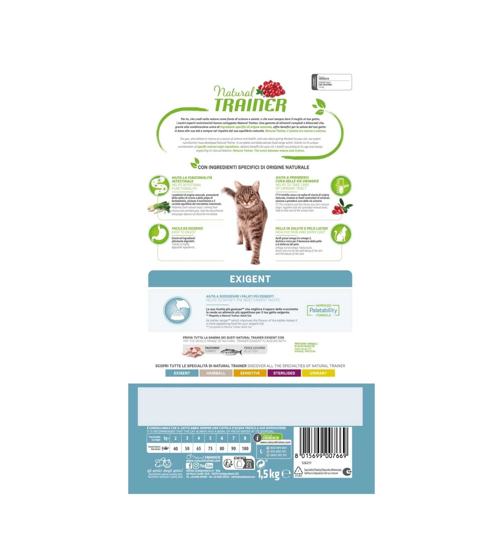 TRAINER GATTO NATURAL ADULT EXIGENT TACCHINO