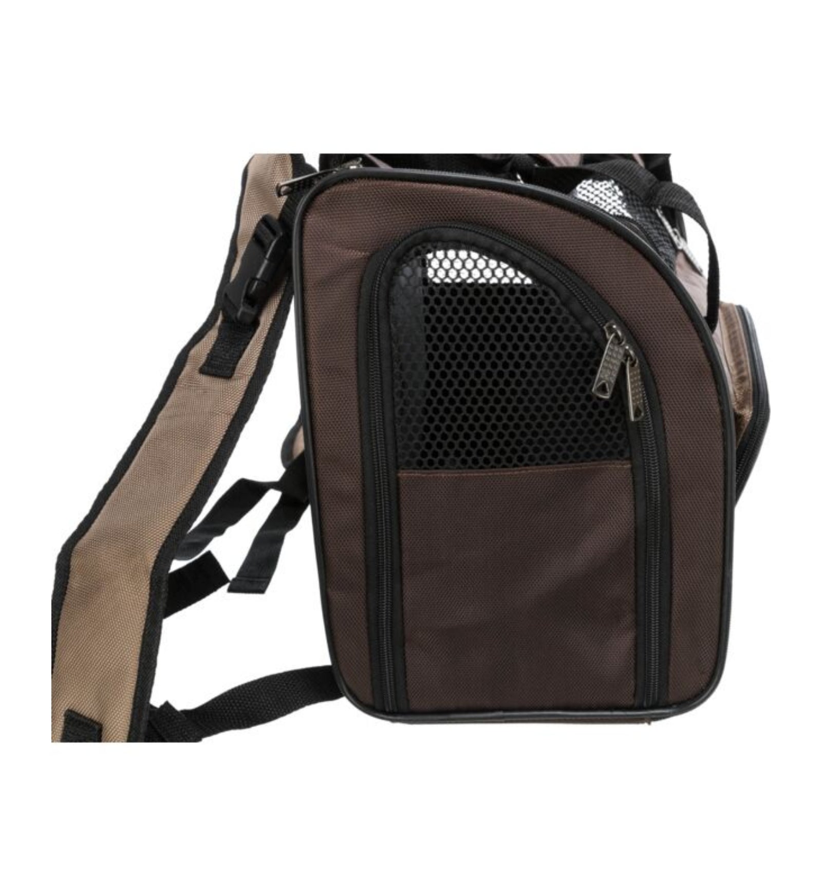 ZAINO SHIVA IN NYLON 41x30x21CM MARRONE-BEIGE