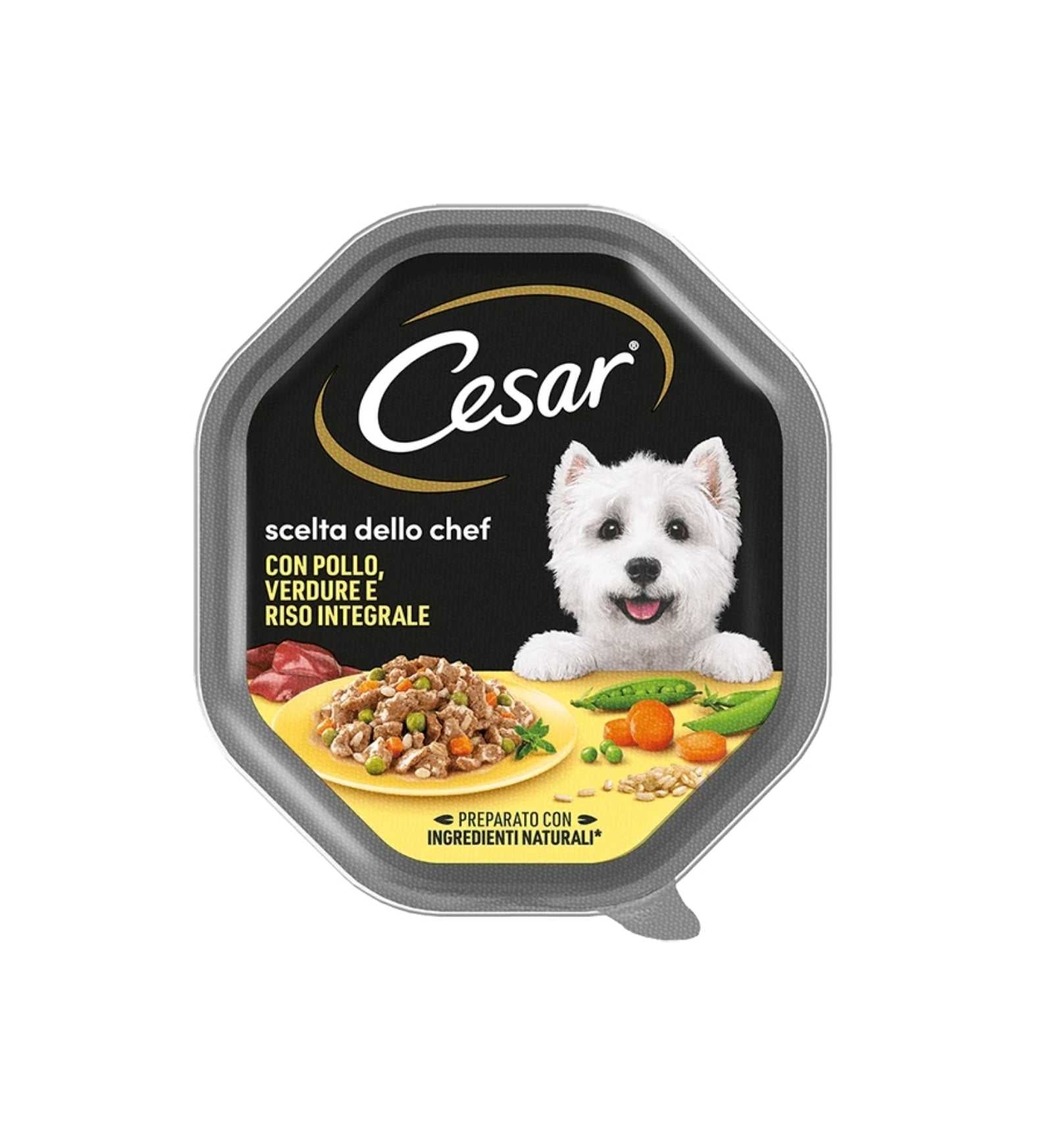 CESAR CANE CHEF AL POLLO ALLA GRIGLIA CON RISO INTEGRALE E VERDURE DA 150 GR