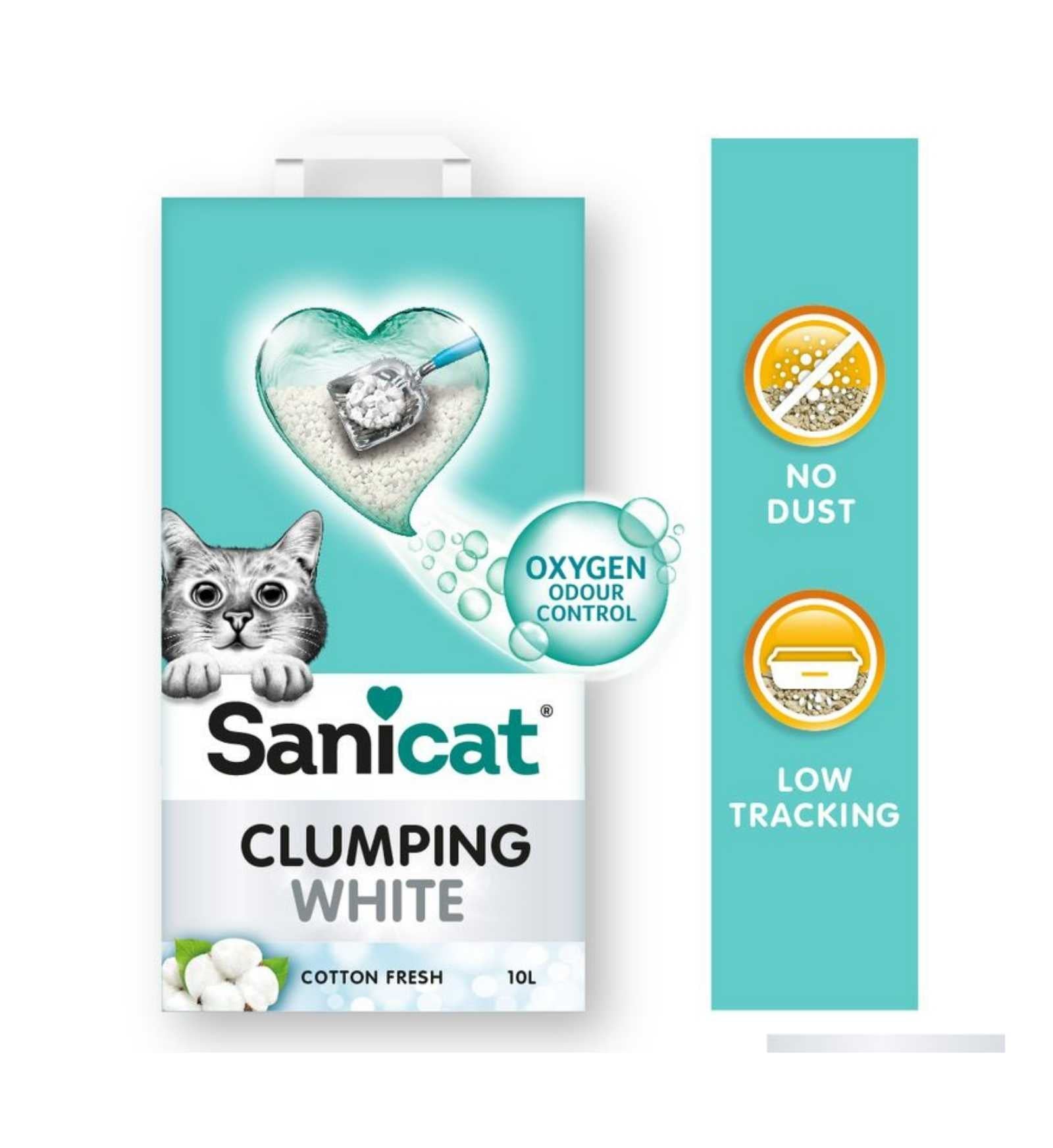 SANICAT LETTIERA GATTO CLUMPING WHITE COTTON DA 10 LITRI