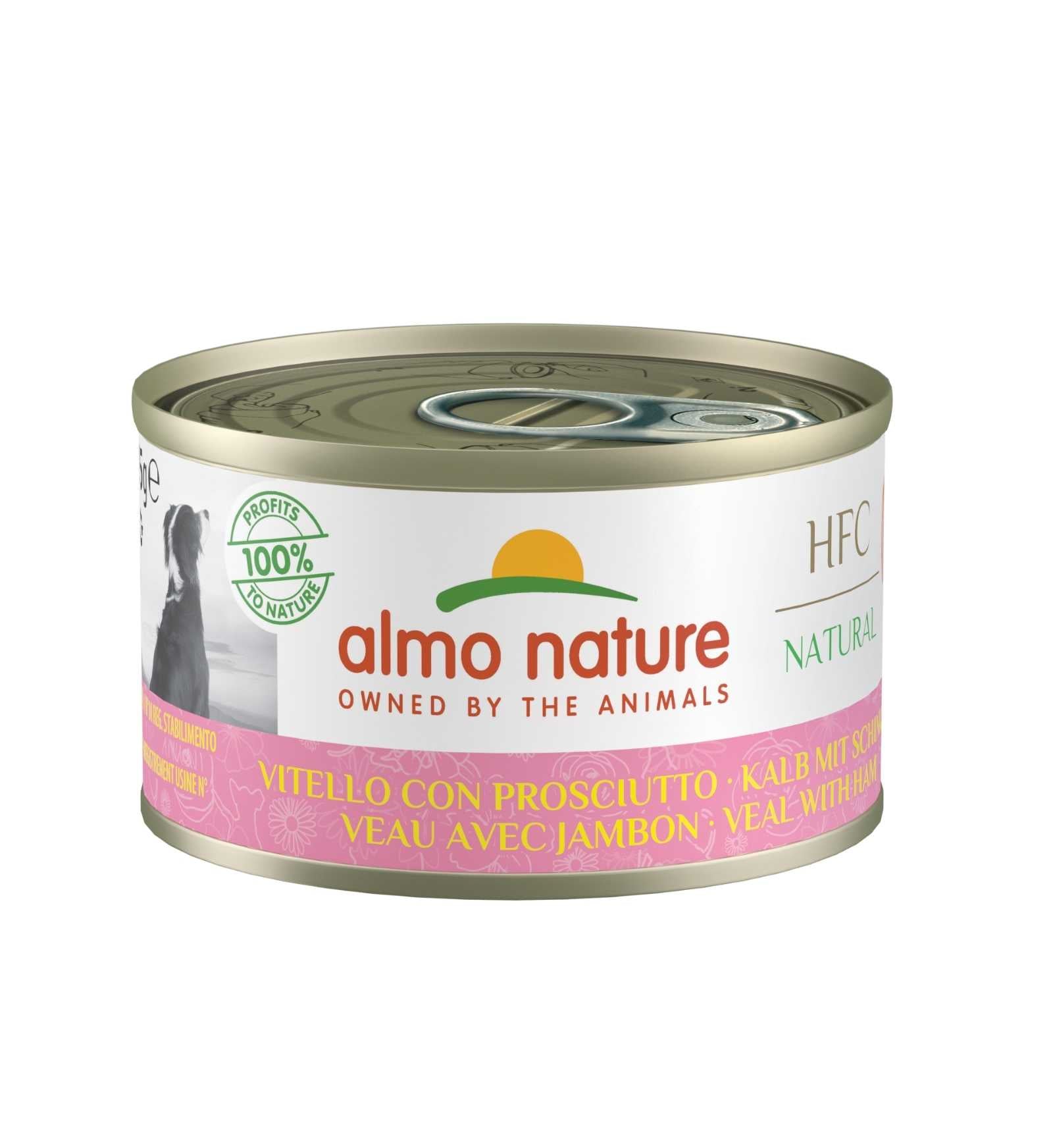 ALMO NATURE CANE CLASSIC VITELLO E PROSCIUTTO DA 95 GR IN LATTINA