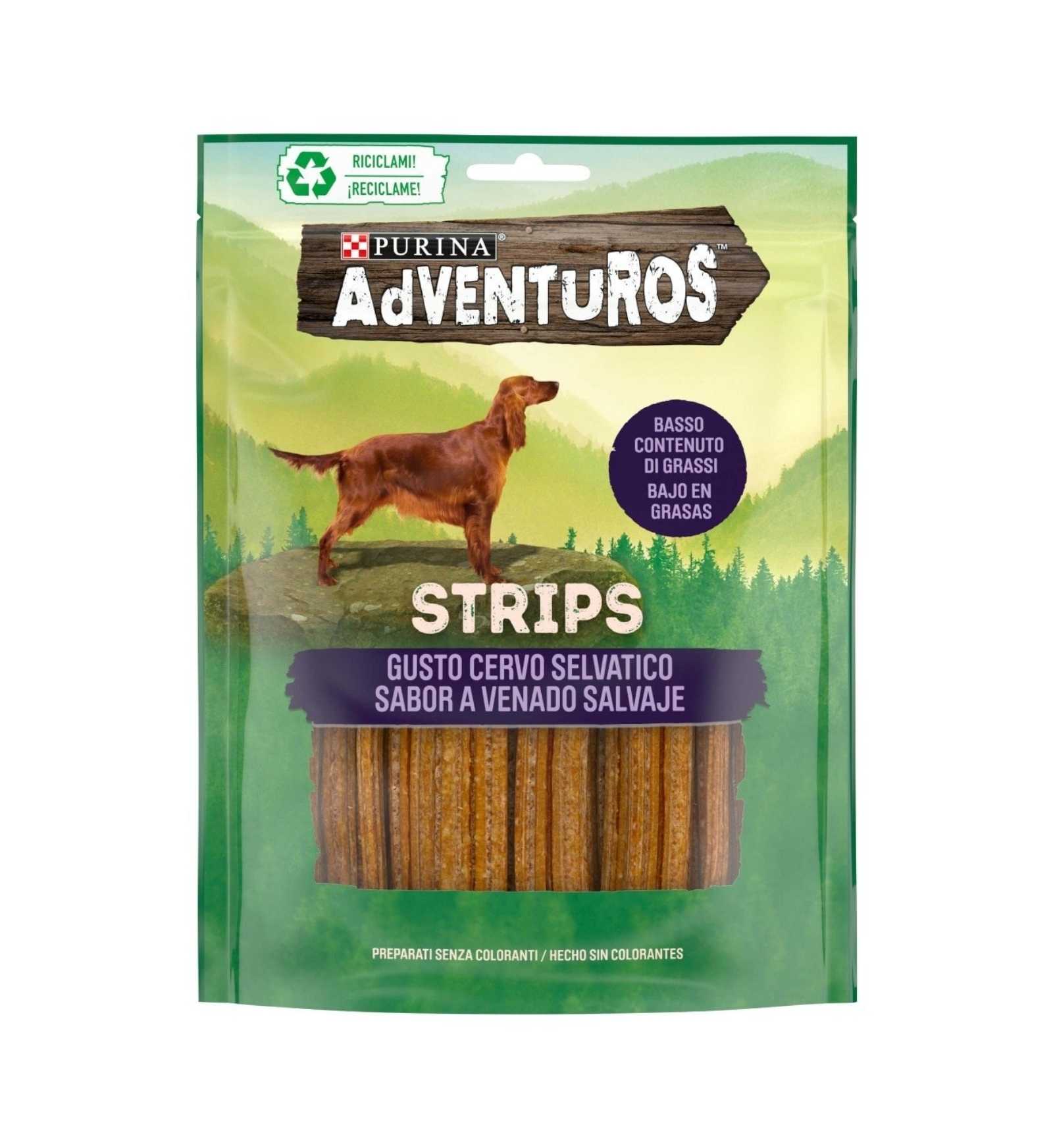 PURINA ADVENTUROS SNACK CANE STRIPS AL CERVO