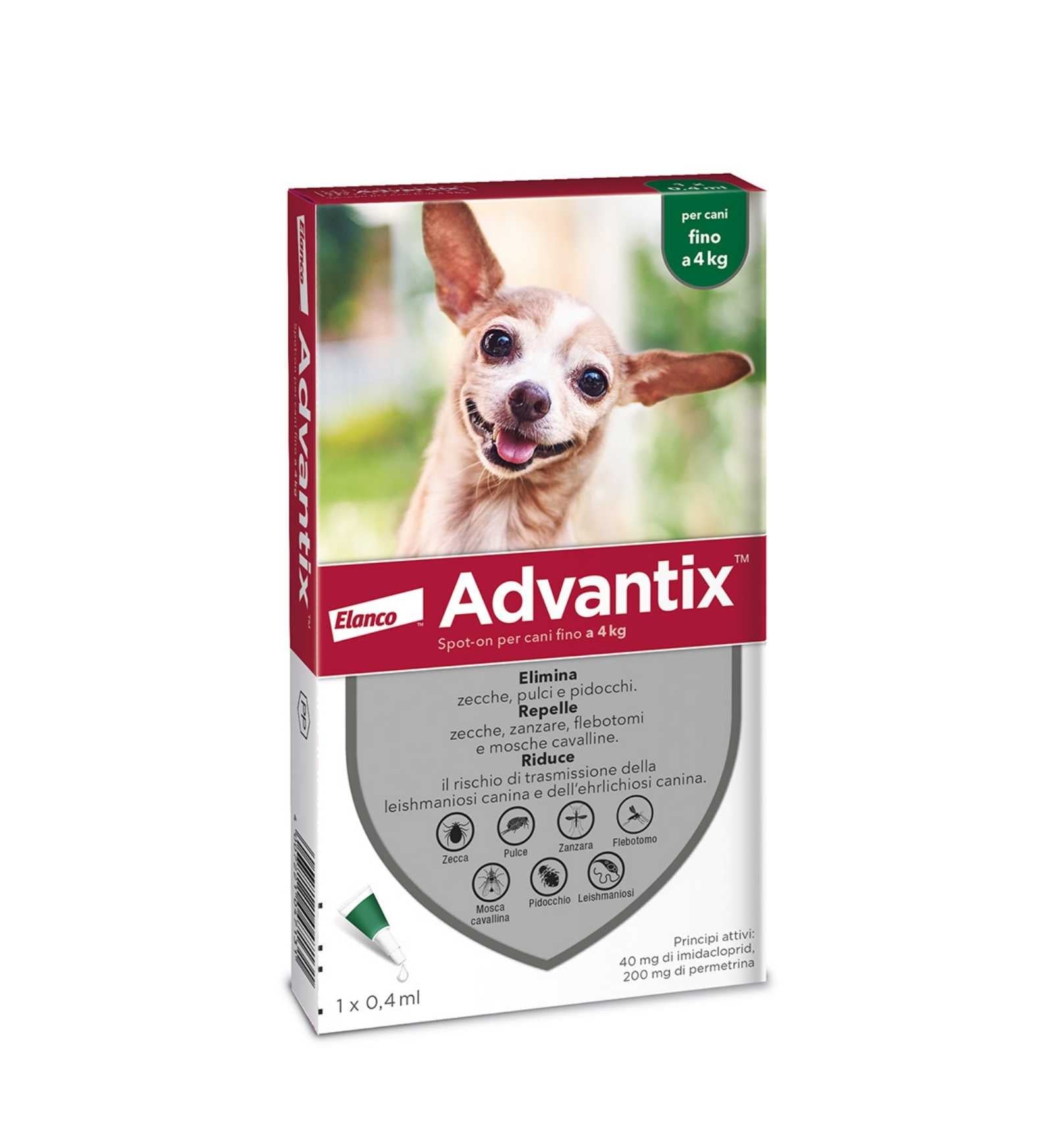 ELANCO ANTIPARASSITARIO ADVANTIX SPOT-ON CANI FINO A 4 KG