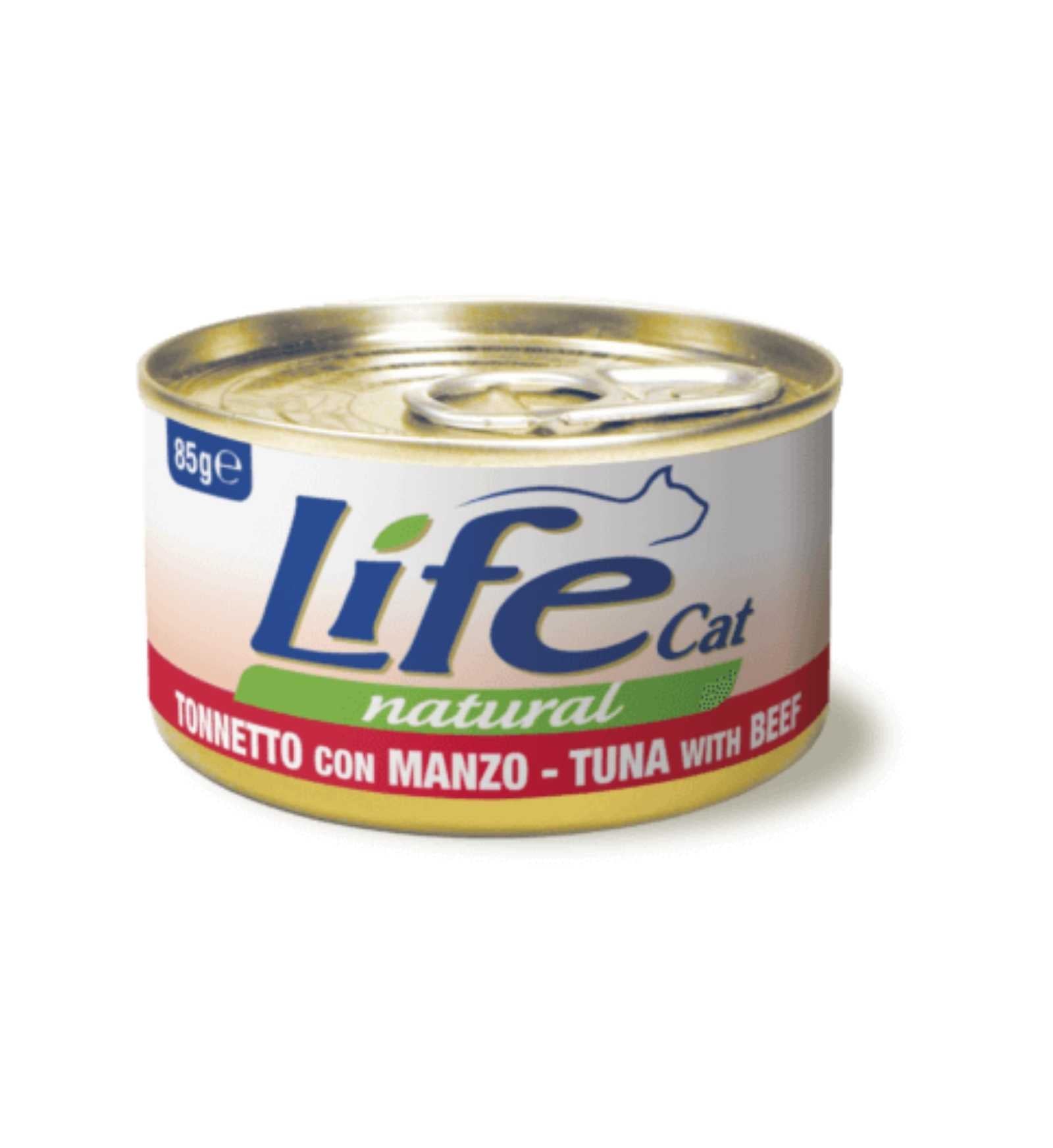 LIFEPETCARE GATTO LIFE CAT NATURAL AL TONNETTO CON MANZO DA 85 GR IN LATTINA