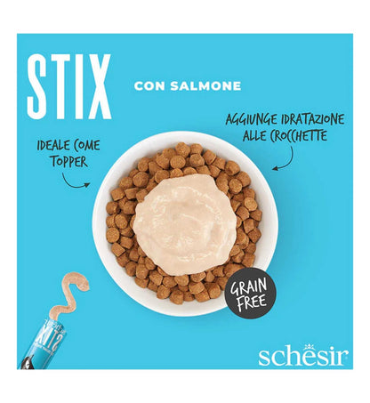 SCHESIR GATTO SNACK STIX MOUSSE SALMONE 15 GR x 6 PEZZI IN BUSTA