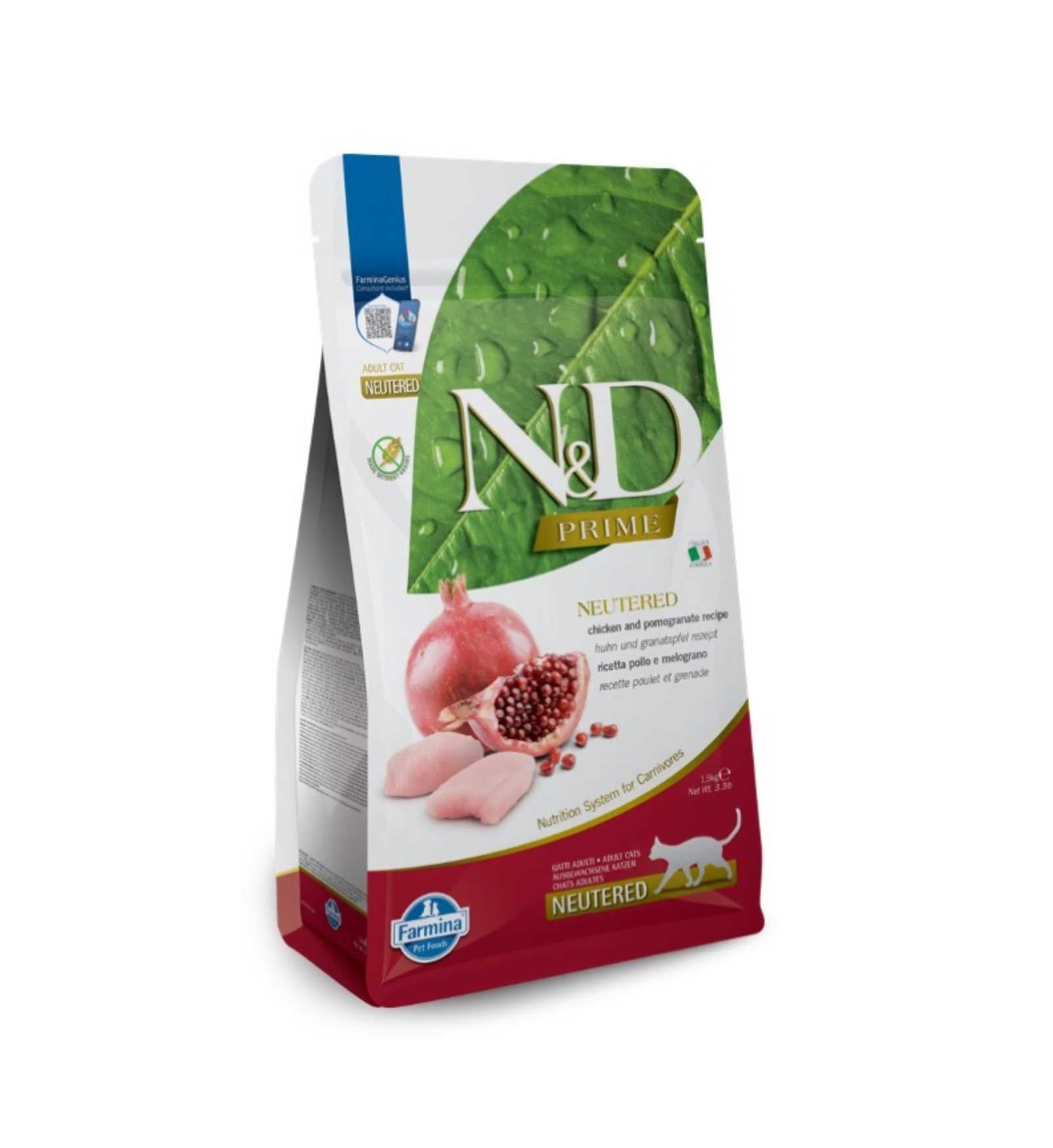 FARMINA N&D PRIME GATTO NEUTERED GRAIN FREE ADULT POLLO E MELOGRANO
