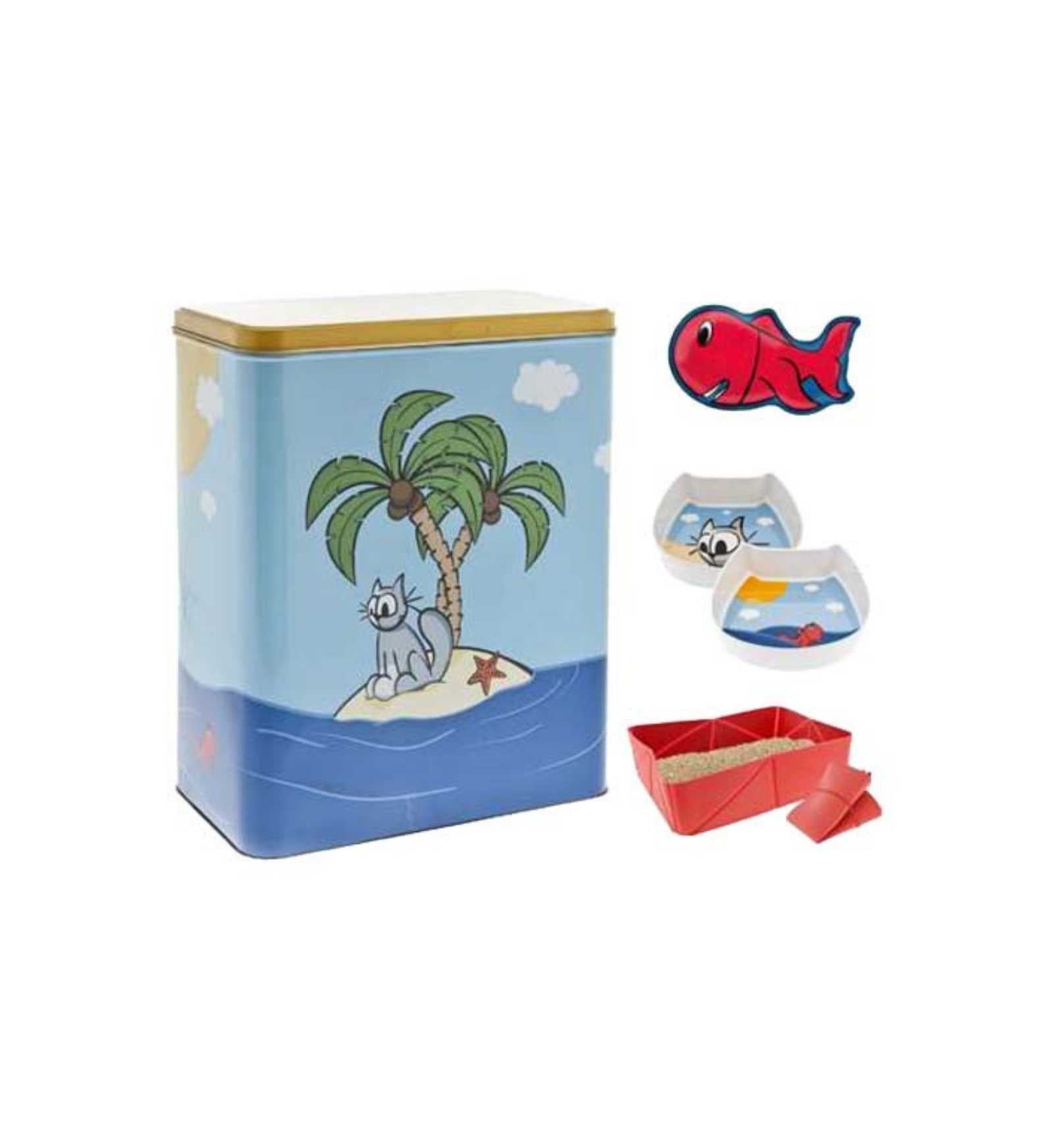 FERRIBIELLA GATTO SUMMERBOX CONFEZIONE IN LATTA CON LETTIERA CIOTOLA GIOCO