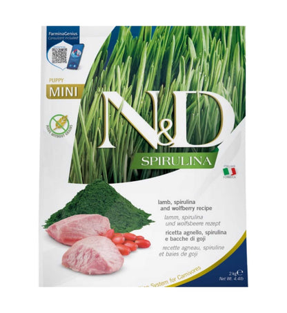 FARMINA N&D DELICIOUS GRAIN FREE CANE PUPPY MINI SPIRULINA AGNELLO DA 2 KG