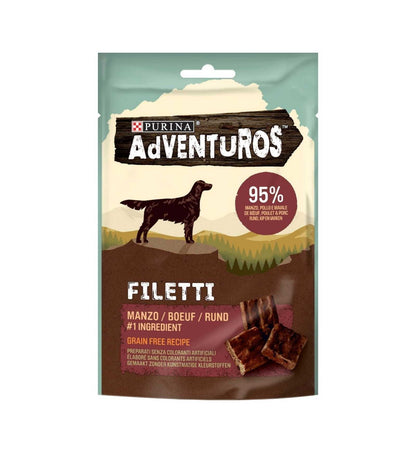PURINA ADVENTUROS SNACK CANE FILETTI DI MANZO DA 70 GR