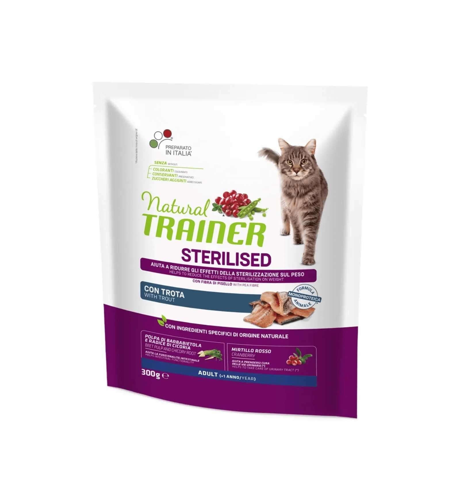 TRAINER GATTO NATURAL ADULT STERILIZZATO CON TROTA DA 300 GR