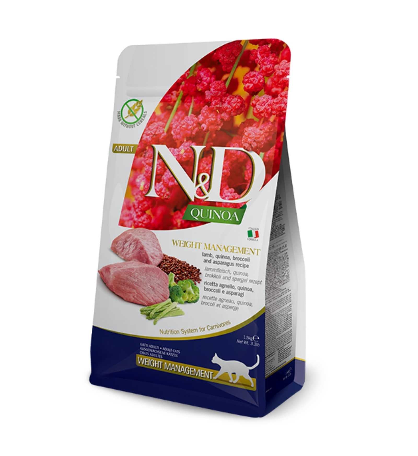 FARMINA N&D QUINOA GATTO WEIGHT MANAGEMENT ADULT AGNELLO