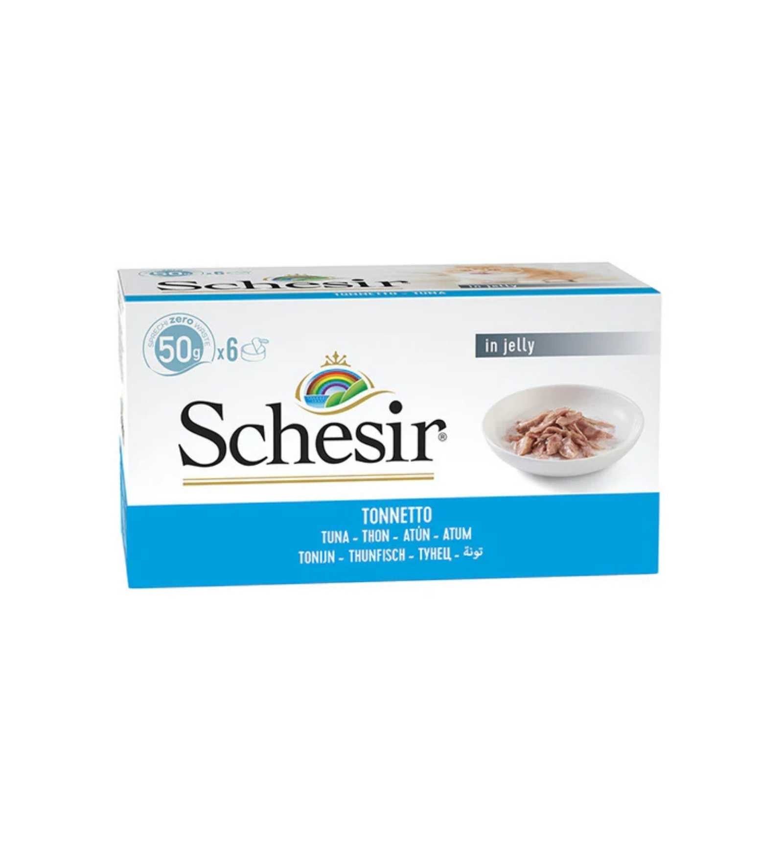 SCHESIR GATTO FILETTI IN GELATINA AL TONNO MULTIPACK 50 GR x 6 PEZZI IN LATTINA