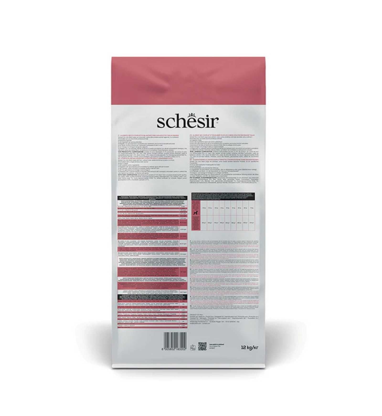 SCHESIR CANE ADULT LARGE AL PROSCIUTTO DA 12 KG