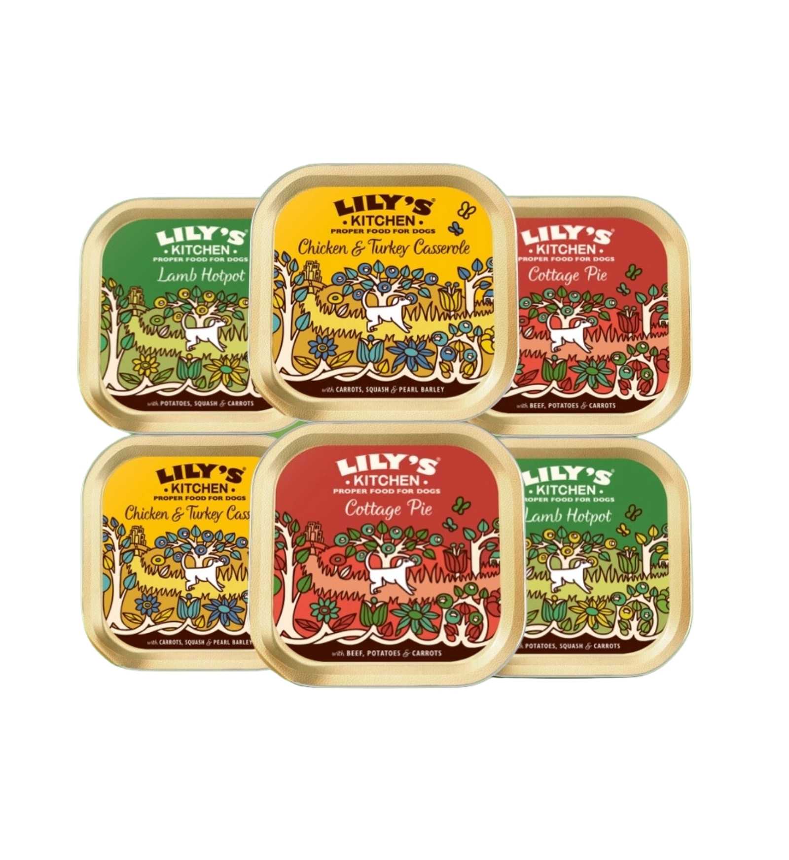 LILY'S KITCHEN CANE ADULT CLASSIC DINNERS MULTIPACK DA 150 GR X 6 PEZZI IN VASCHETTA