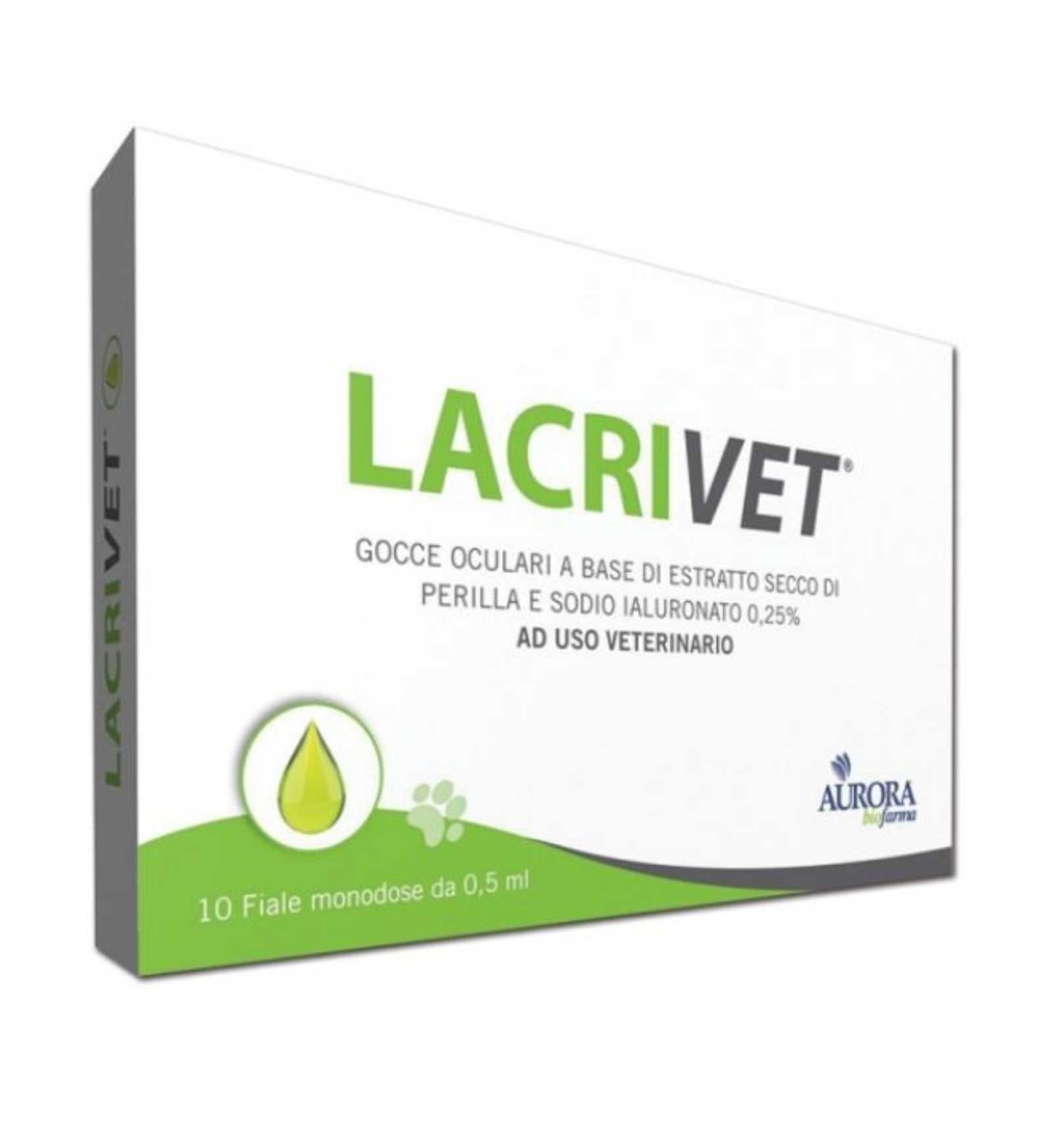 AURORA BIOFARMA CANE E GATTO LACRIVET GOCCE OCULARI 10 FIALE MONODOSE DA 0,5 ML