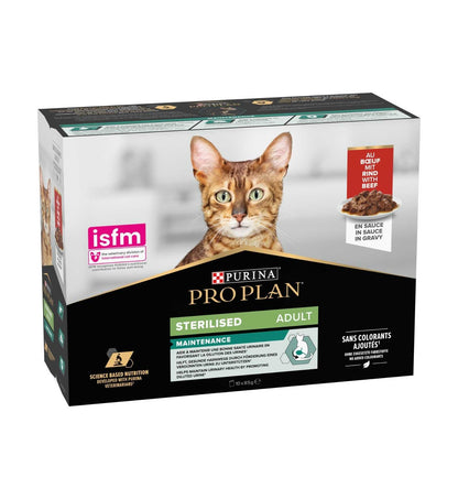 PURINA PRO PLAN GATTO STERILIZZATO AL MANZO 10 BUSTE DA 85 GR
