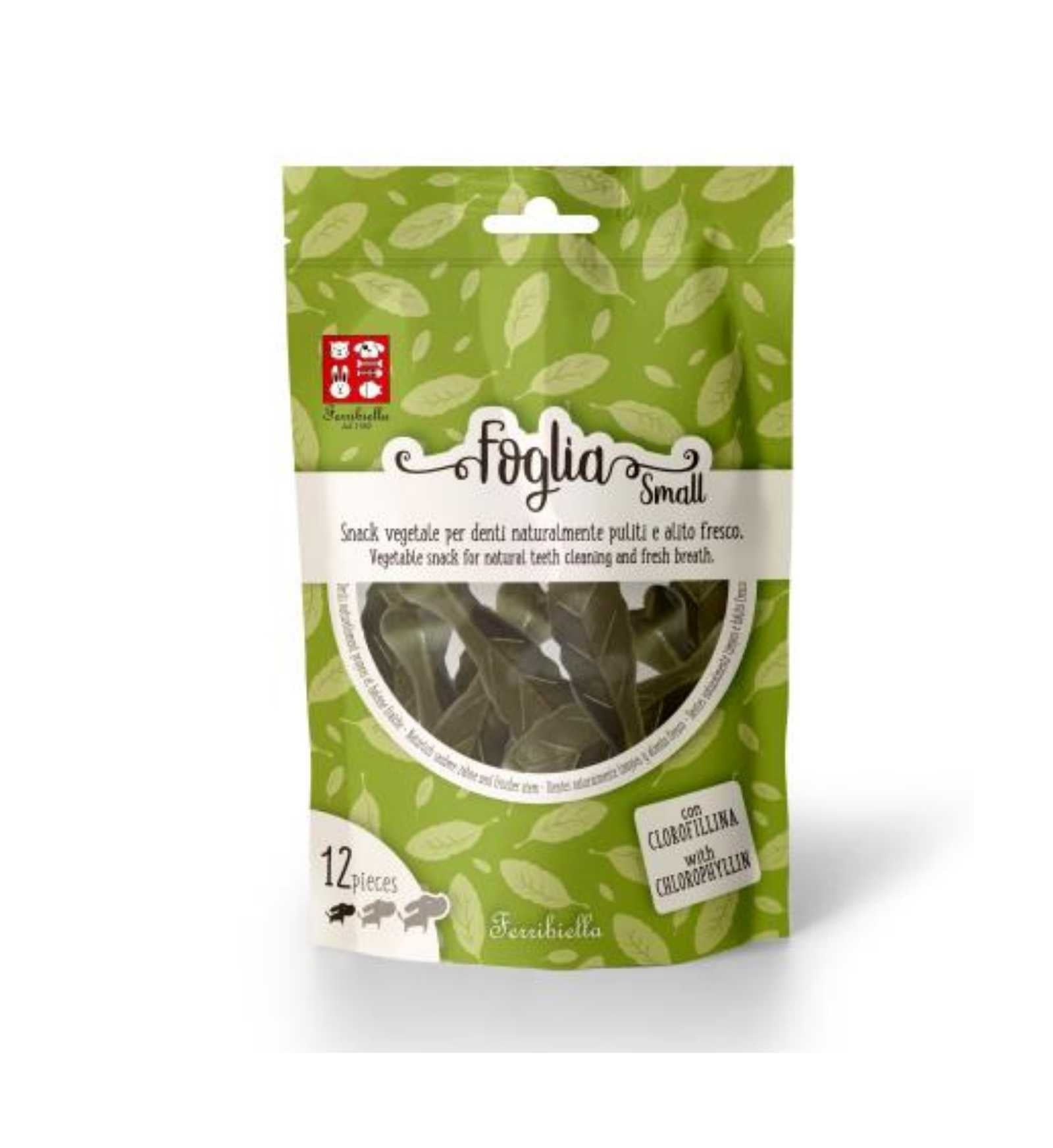 FERRIBIELLA CANE SNACK FOGLIA MINI 12 PEZZI 90 GR