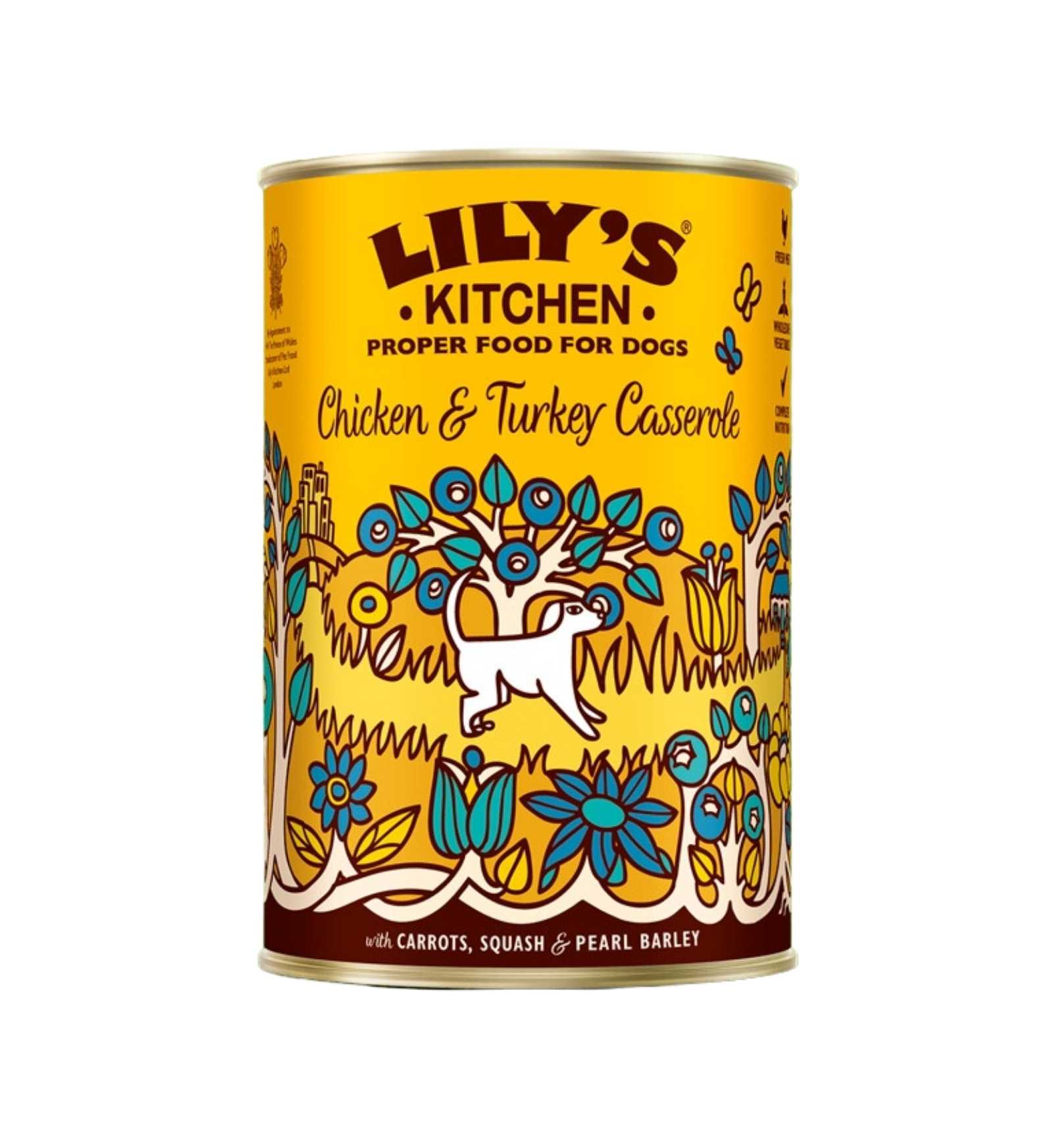 LILY'S KITCHEN CANE ADULT POLLO E TACCHINO CASSEROLE DA 400 GR IN LATTINA