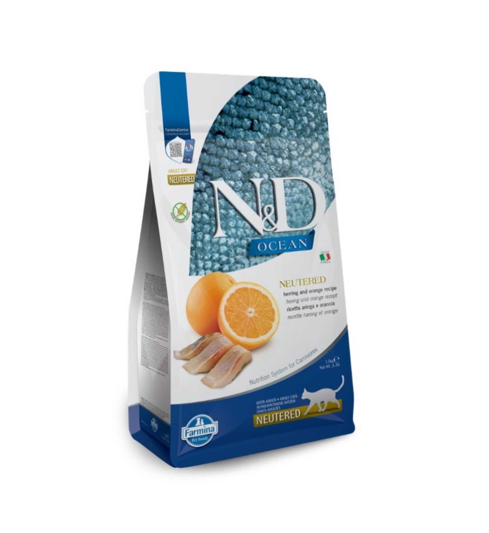 FARMINA N&D OCEAN GATTO NEUTERED ADULT ARINGA E ARANCIA