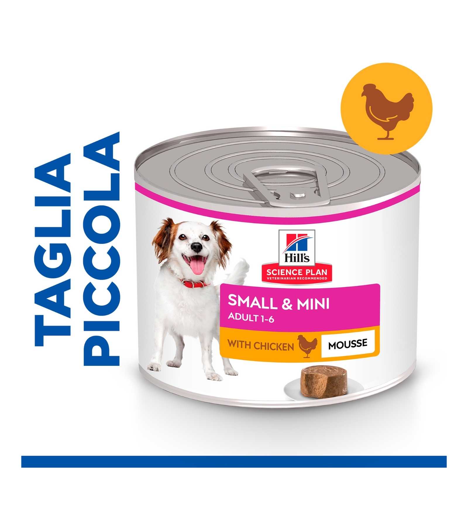 HILL'S SCIENCE PLAN CANE ADULT SMALL & MINI MOUSSE AL POLLO DA 200 GR IN LATTINA